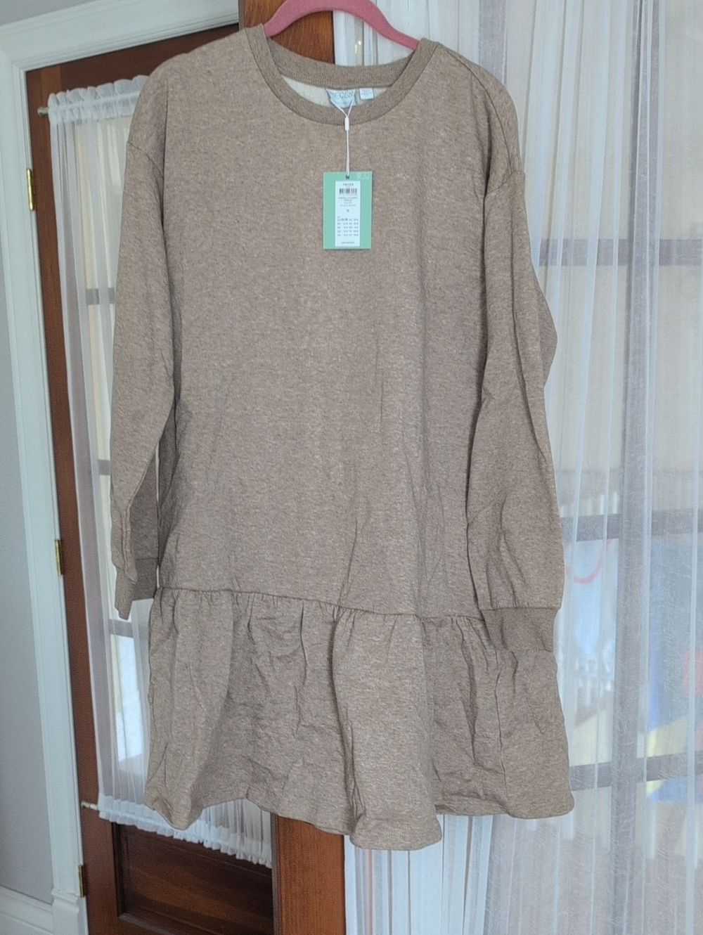 Maternity Brown Ruffle-Hem Knit Dress - Brand Pieces New Size M - Picture 1 of 3